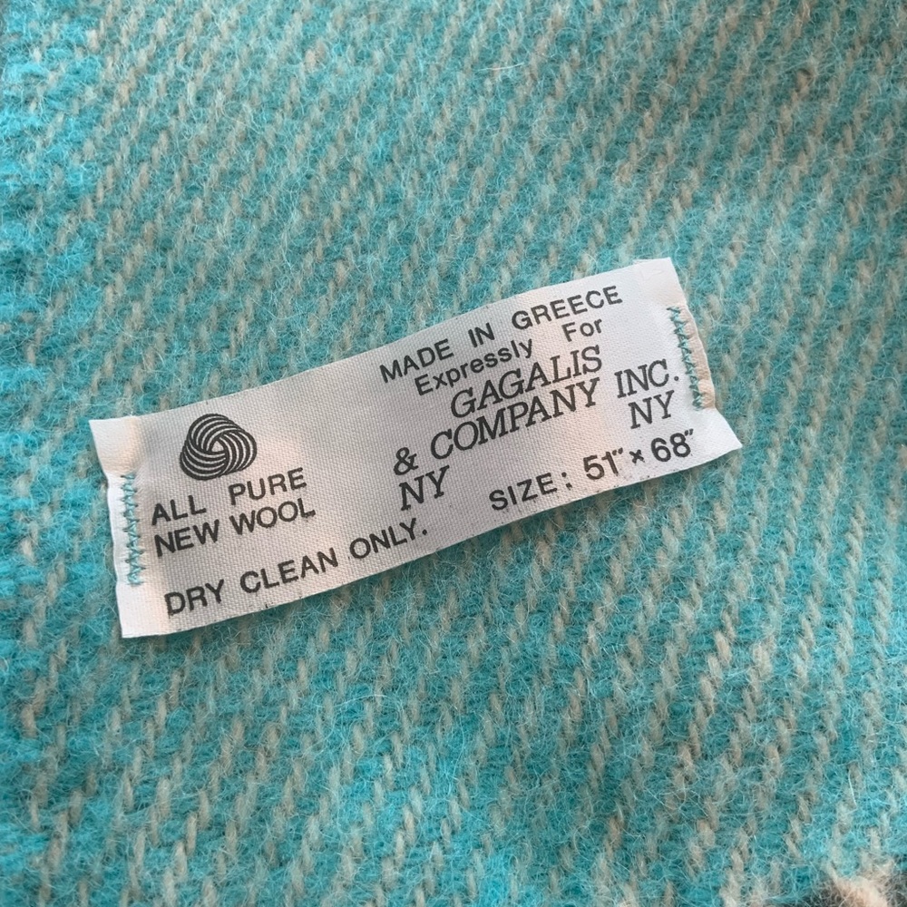 Gagalis Greece Vintage Wool Throw Pastel Plaid Fringed - Picture 2 of 10